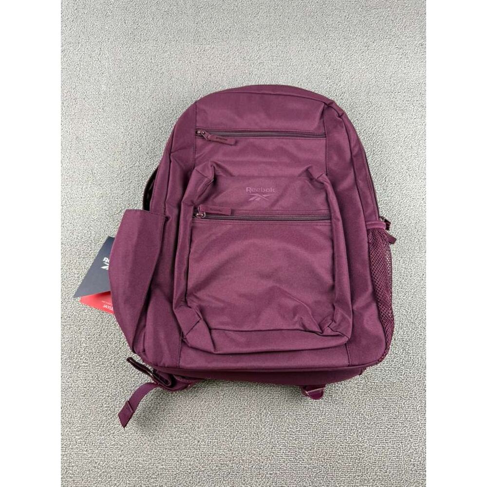 Reebok Backpack‎ Men Purple Jaylen 20L Multi Pocket Zip Logo Travel School Light